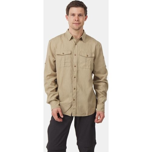 Fjällräven Övik Travel LS Shirt Zandbruin Tweedehands