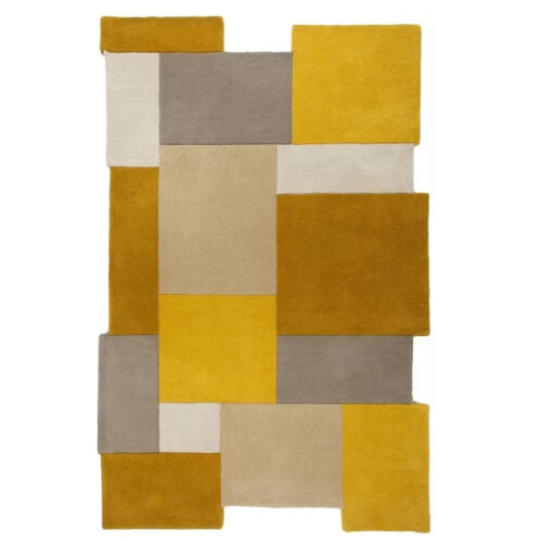Flair Rugs Collage Wol Vloerkleed 200 x 290 cm– Ochre