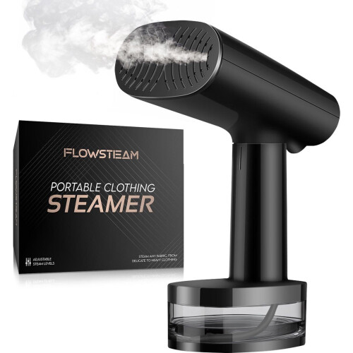 FLOWSTEAM® Luxe Kledingstomer - Handstomer - 370ML Watertank - Matte Black Edition Tweedehands