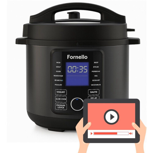 Fornello Supremo Multicooker - 17 Automatische Kookprogramma's - 6 Liter - Matt Zwart/RVS Tweedehands