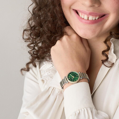 FOSSIL CARLIE - Dames Horloge 28 mm - Tweekleurig - Groen Tweedehands