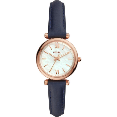 Fossil Carlie ES4502 - Dameshorloge 28 mm - Witte parelmoeren wijzerplaat - Rosékleurig Tweedehands