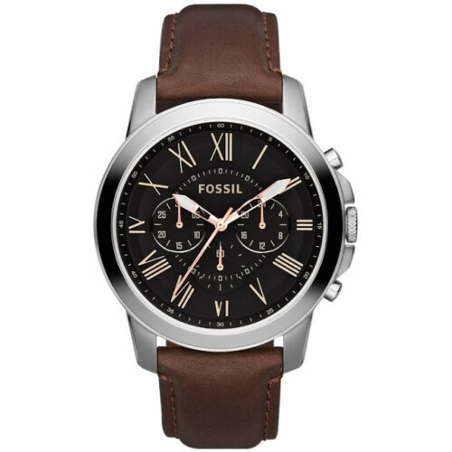 Fossil FS4813 - Herenhorloge - 44 mm - Bruin