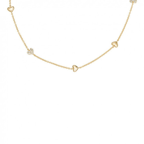 FOSSIL JA7298710 - Collier - Hartvormige elementen met pavé-kristallen - Goudkleurig Tweedehands