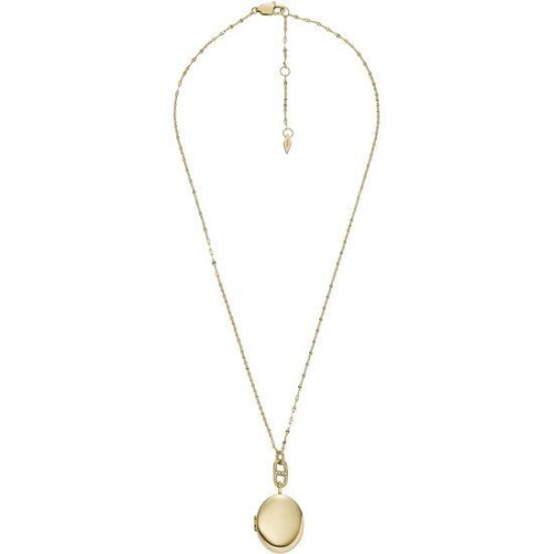 Fossil JF04426710 - Damesketting - Medaillon - Goudkleurig roestvrij staal Tweedehands