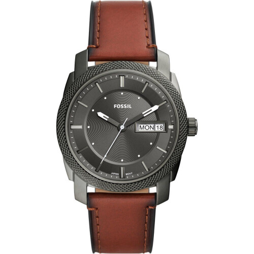 Fossil Machine FS5900 - Herenhorloge 42 mm - Bruin eco-leer Tweedehands