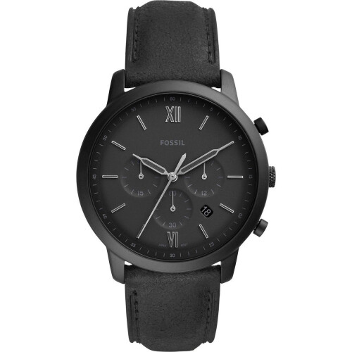 Fossil Neutra Chrono FS5503 - Polshorloge - Quartz - Zwart Leer -Ø 44 mm Tweedehands