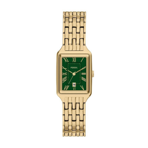 FOSSIL RAQUEL - Dames Horloge 23 mm - Goudkleurig - Groene wijzerplaat Tweedehands