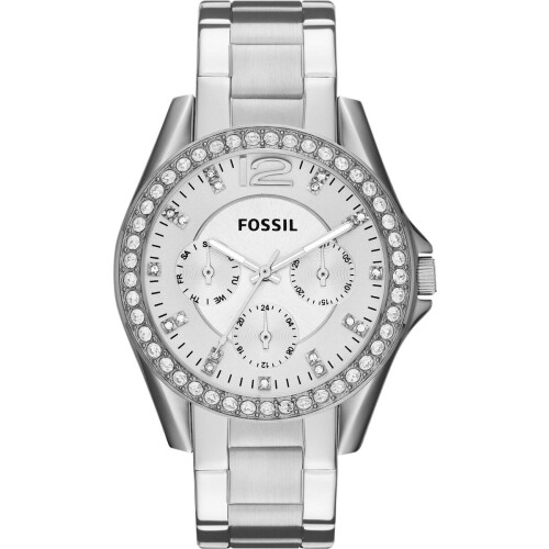 Fossil Riley ES3202 - Dameshorloge 38 mm - Zilverkleurig - 10 ATM Tweedehands