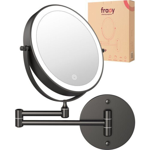 Fraay® Make Up Spiegel - 10x Vergroting - LED Verlichting - Zwart