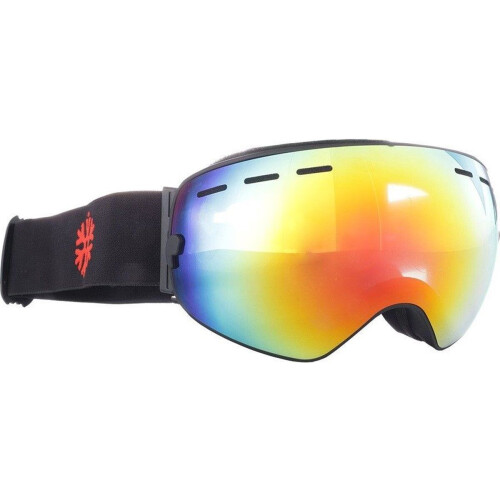 Frameless Skibril - Snowboardbril - Rood Spiegelglas - Mat Zwart - Categorie 3 Tweedehands