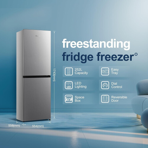 Fridgemaster Mc55240es - Koelvriescombinatie - 174.3 Cm - 252l - Multi Air Flow - Zilver | Nieuw (outlet)
