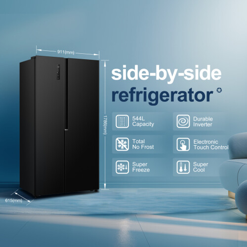 Fridgemaster Ms91558eb - Amerikaanse Koelkast - 178.6 Cm - 544 L - No Frost - Zwart | Nieuw (outlet)