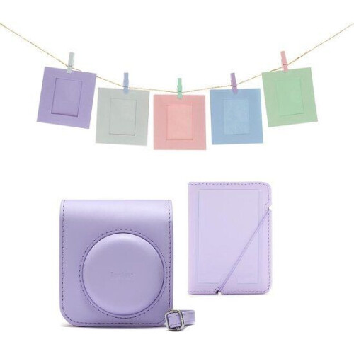 Fujifilm Instax Mini 12 - Accessoireset - Cameratas Fotokaarten met clips Fotoalbum - Paars Tweedehands