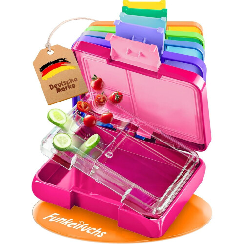 Funkelfuchs® Kinder Lunchbox - Lekvrije Bento Snackbox - 500 ml - Roze Tweedehands