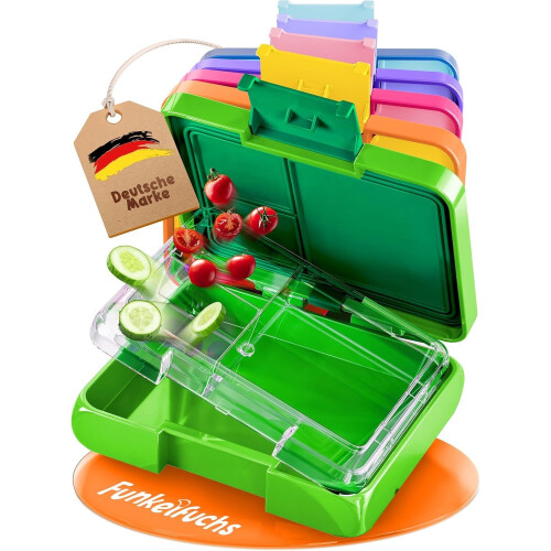 Funkelfuchs® - Lunchbox kinderen met vakjes - 500ml, groen - Lunchbox ster, klein - Snackbox, snackb Tweedehands