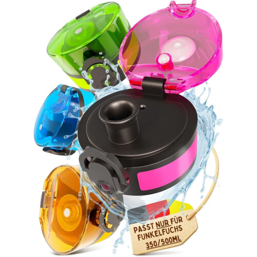 Funkelfuchs® Vervangingsdeksel voor drinkfles 500ml (Roze) - Alleen geschikt voor Funkelfuchs Tweedehands