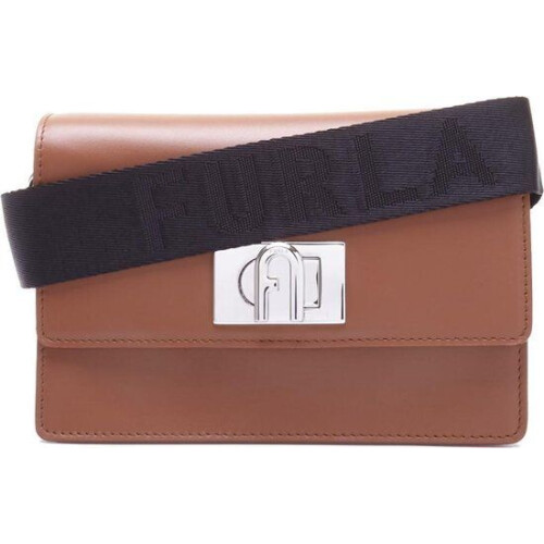 Furla 1927 Soft Mini Crossbody 20 - Dames Crossbodytas - Cognac/Zwart Tweedehands