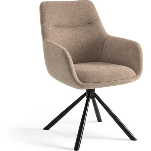 Furnihaus Olivia - Draaibare Eetkamerstoel - Armleuning 360° draaifunctie - Taupe