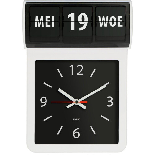 Fysic FK800 - Dementieklok - Analoog met Datum en Tijd - 30 cm - Wit-Zwart Tweedehands