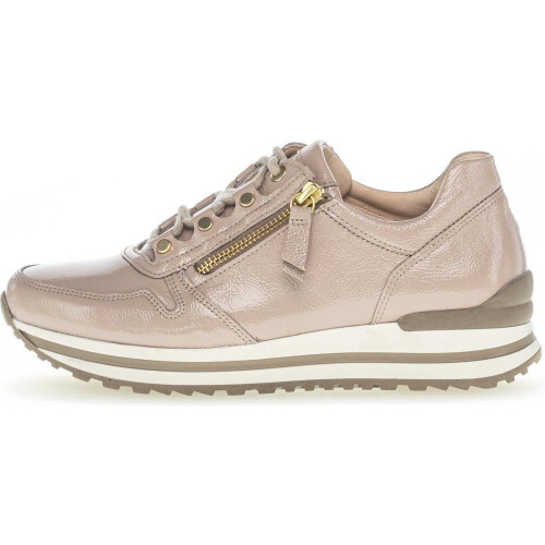 Gabor 96.527 - Dames Sneakers - Lak met gouden details - Beige