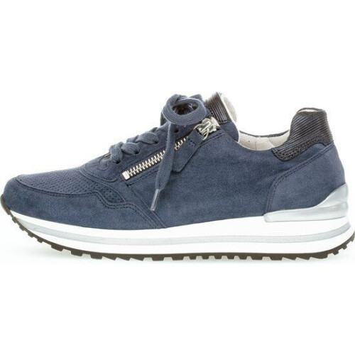 Gabor Sneaker 46.528.26 - Wijdte H - Rits en vetersluiting - River Marine Blauw Suède Tweedehands