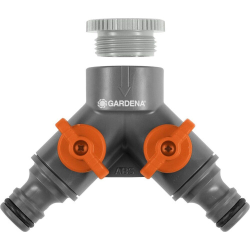 GARDENA 2-weg kraan - 26.5 mm (G 3/4") - 21 mm (G 1/2") Tweedehands