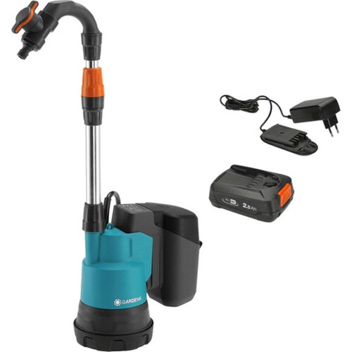 GARDENA Accu Waterpomp 2000/2 - Regentonpomp 18V P4A - Set Tweedehands