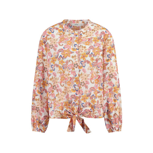Gardeur gebloemde dames blouse roze | maat XXL