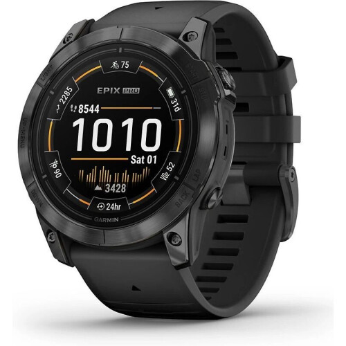 Garmin Epix Pro (Gen 2) 51 mm zwart/grijs met grijze polsband - wifi, Standard Tweedehands