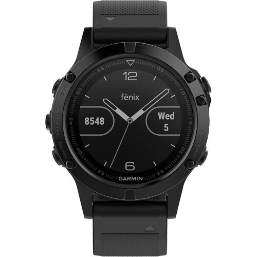 Garmin Fenix 5 47 mm Saphir Edition zwart met siliconebandje zwart [wifi]