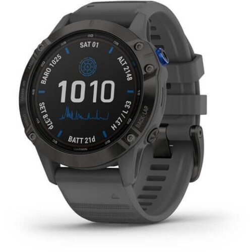 Garmin fēnix 6 Pro Solar - Smartwatch - GPS Hartslagmeter Muziekopslag - Zwart (Grijs) Tweedehands