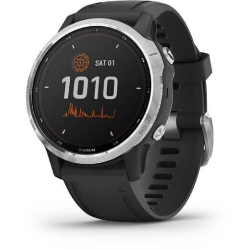 Garmin fēnix 6S Solar - Smartwatch - Zonne-energie - Zilver (Zwart)