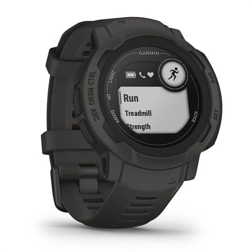Garmin Instinct 2 45 mm zwart met een zwarte siliconen polsband