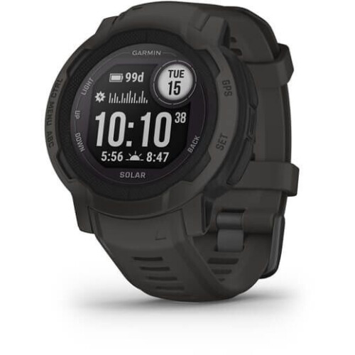 Garmin Instinct 2 45 mm zwart met een zwarte siliconen polsband Tweedehands