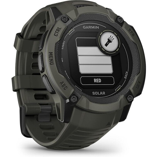 Garmin Instinct 2X Solar 50 mm groen met een groen siliconen polsband Tweedehands