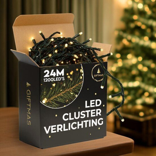 Giftmas Clusterverlichting - Kerstverlichting Buiten - 1200 Warm Witte LED's - 24M