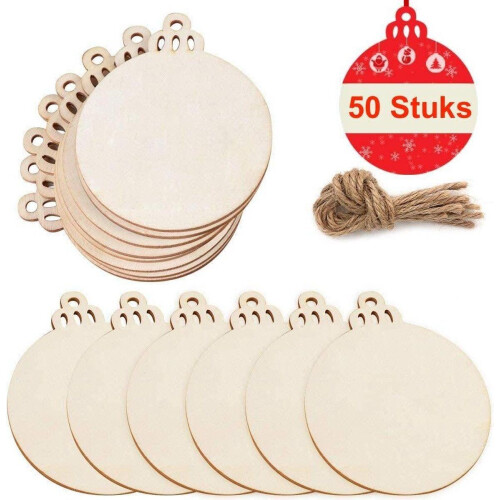 Giftmas Houten Kerstballen– Kerstversiering voor Binnen – Kerstbal van Hout – Kerst – ⌀6,5cm - 50 Stuks Tweedehands