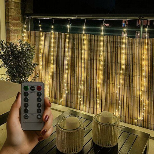 Giftmas Lichtgordijn - 420 LED Gordijnverlichting - 4×1M - 8 Functies Afstandsbediening - Warm Tweedehands