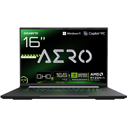 Gigabyte AERO X16 - Ultradunne AI-laptop - AMD Ryzen AI 7 350 - 32GB RAM - 1TB SSD - GeForce RTX 5060 - 16"WQXGA (2560x1600)