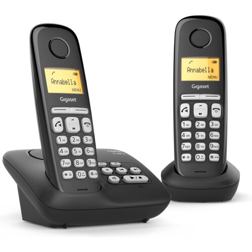 Gigaset AL220A Duo v2 - Duo DECT telefoon - Antwoordapparaat - Zwart
