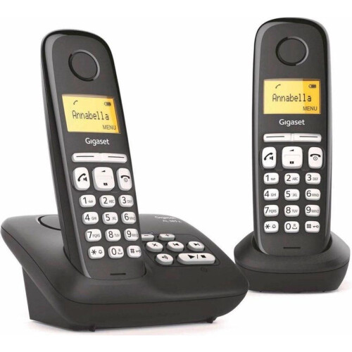 Gigaset AL385A Duo - DECT-telefoon - 2 handsets - Antwoordapparaat - Zwart