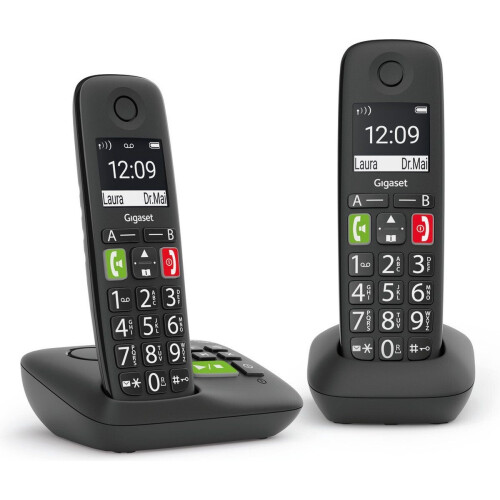 Gigaset E290AR DUO - draadloze huistelefoon - 2 handsets - groot display