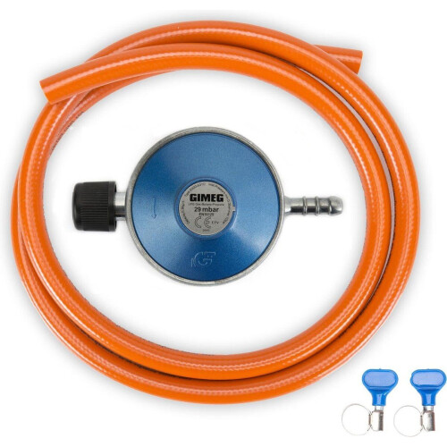 Gimeg Gasdrukregelaarset - 29 mbar - Campingaz X Slangpilaar - Slang 150 cm (4 stuks)