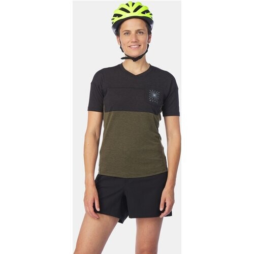 Giro SS Ride Jersey Fietsshirt Dames Zwart/Donkergroen Tweedehands