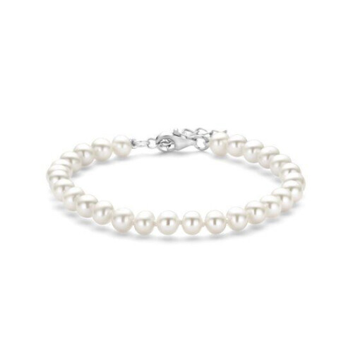 Glams armband - parel 5,5 mm - 18 + 3 cm - zilver Tweedehands