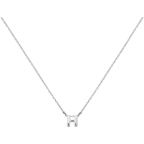 Glams Ketting Letter H 41 + 4 cm - Gerhodineerd Zilver Tweedehands