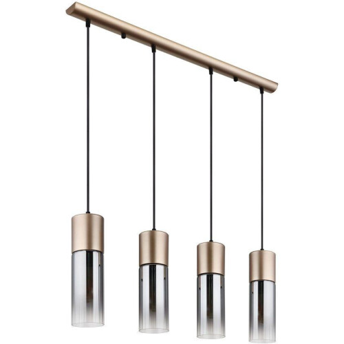 Globo ANNIKA - hanglamp - 4 glazen kappen - bruin - E27 - 21000-4HCA