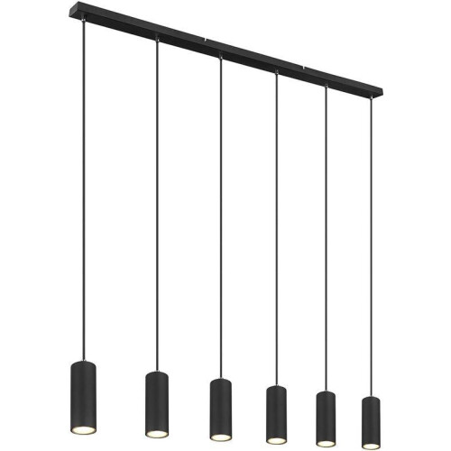 Globo Robby - hanglamp - GU10 - zwart metaal - grote eettafel lamp - 57911-6HB Tweedehands