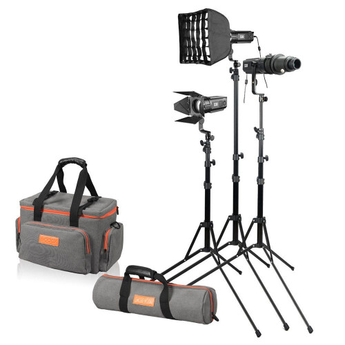 Godox S30 - Focusing LED Light Kit - 3 lampen met barndoors en accessoires (Demo) Tweedehands